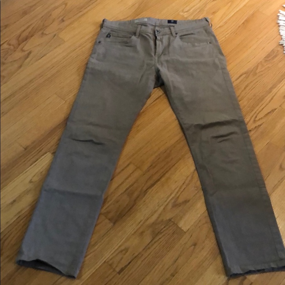 AG twill khaki slim straight pants